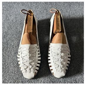 Romano SARAH 3 Men's Huarache Sandals White Leather Woven Boho Artisan US 11